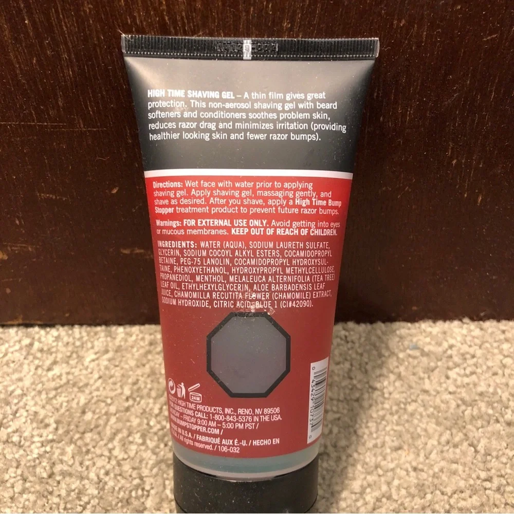 High Time Bump Stopper Arctic Haze Shave Gel Tea Tree Oil & Aloe Vera, 5.3oz